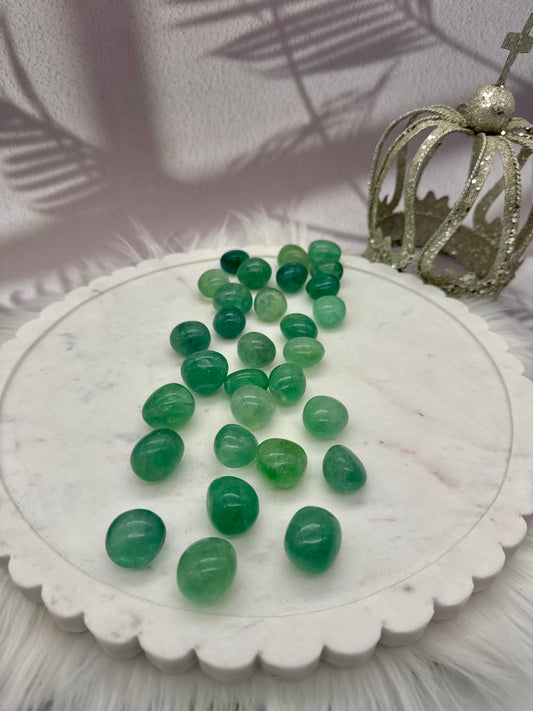 Grüner Fluorit Trommelstein