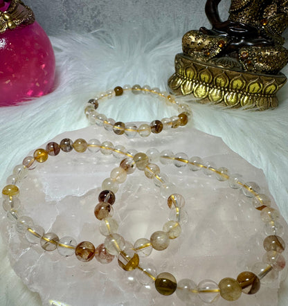 Rutilquarz Perlenarmband