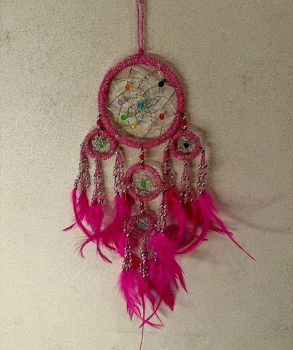 Perlentraumfänger - Mittel - pink
