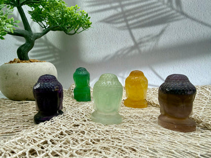 Fluorit Buddha Figuren 1-5