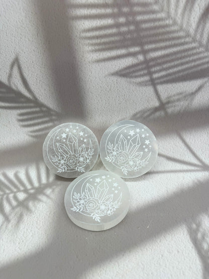 Selenit Kristall Ladeplatte / Scheibe