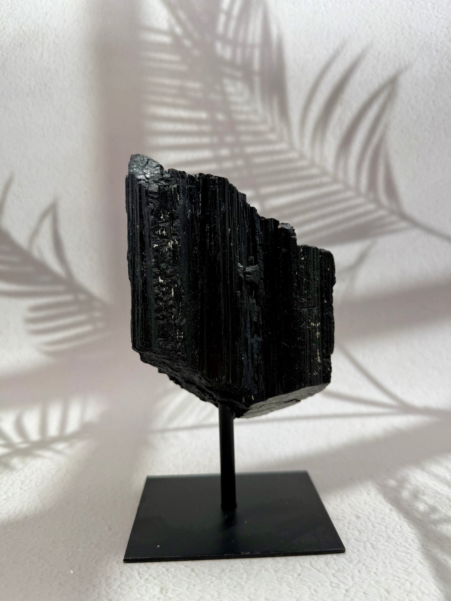 Schwarzer Turmalin roh auf Ständer