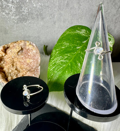 Mondstein Ring 925 Silber Größenverstellbar