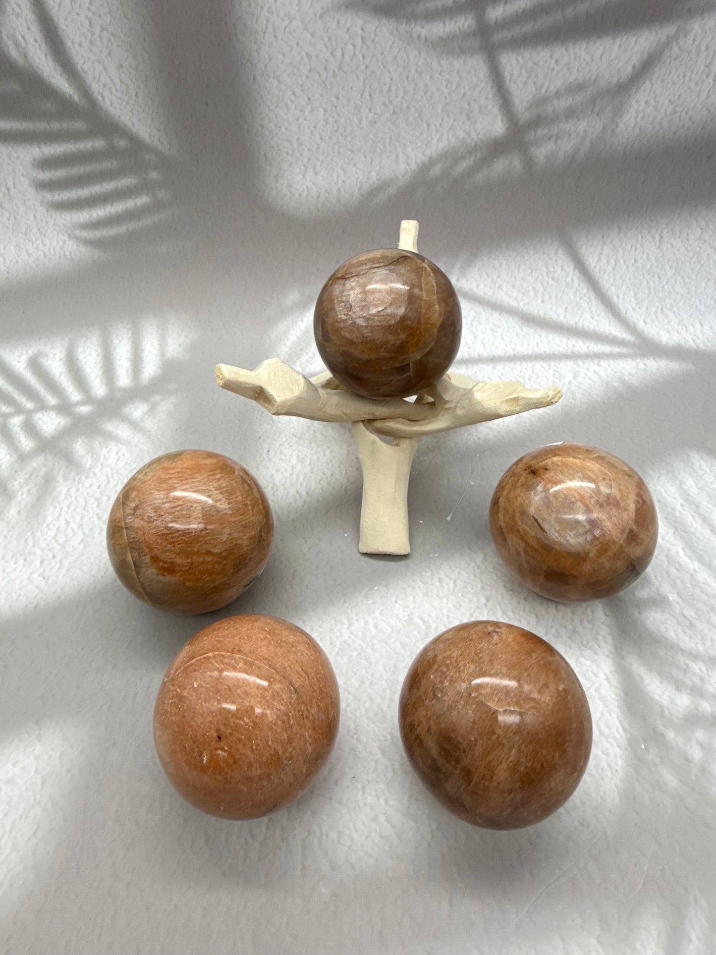 Aprikosen Mondstein Kugel 1-5