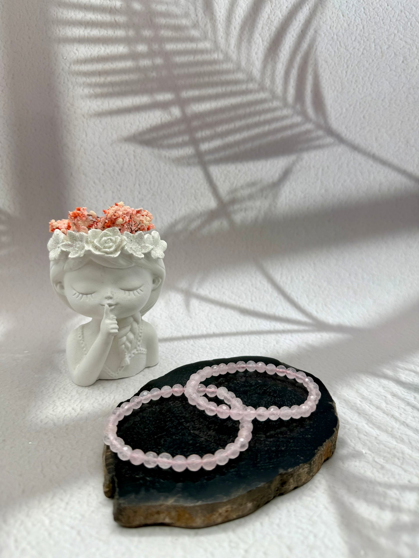 Facettiertes Rosenquarz Armband