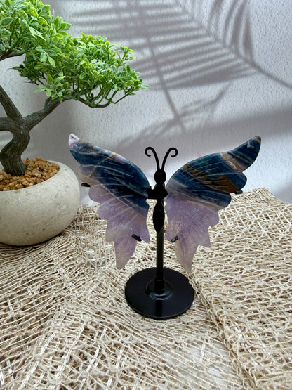 Lila/blauer Fluorit Schmetterling II