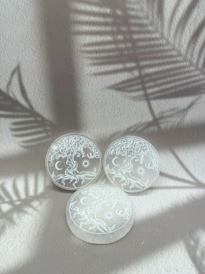 Selenit Kristall Ladeplatte / Scheibe