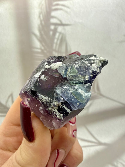 Fluorit Rohstück - lila/rosa