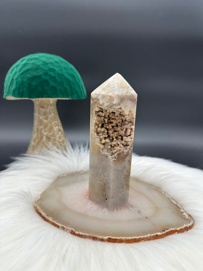 Pink Amethyst Turm mit Glitzerdruse