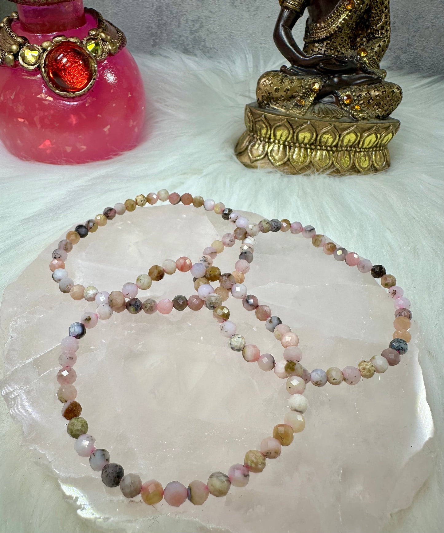 Rosa Opal Armband facettiert