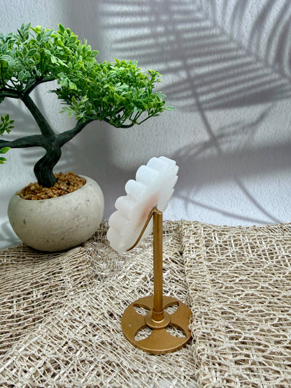 Selenit Blume - gold