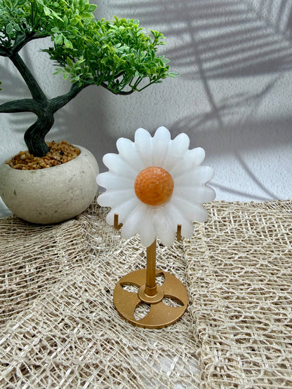 Selenit Blume - gold