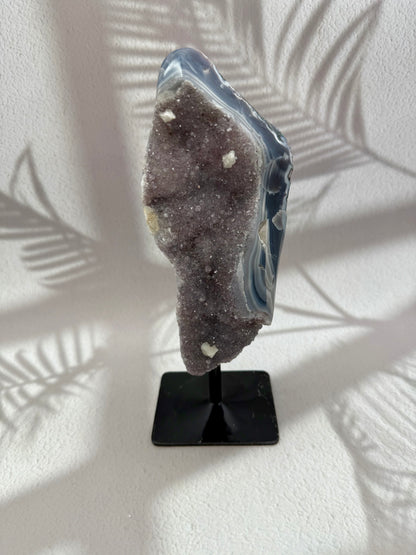 Amethyst/Achat Druse auf Ständer