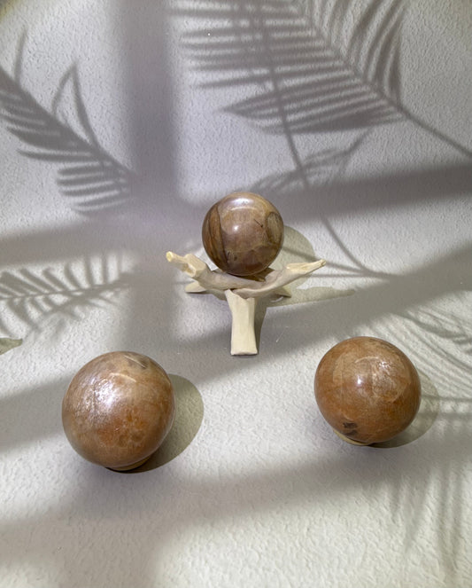 Aprikosen Mondstein Kugel 1-3