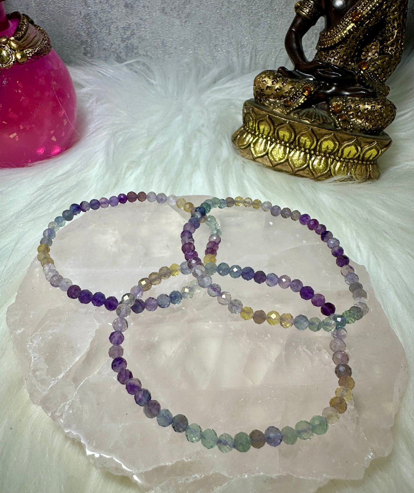 Lila Fluoritarmband facettiert