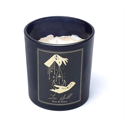 Manifestationskerze Liebeszauber - Rosenquarz