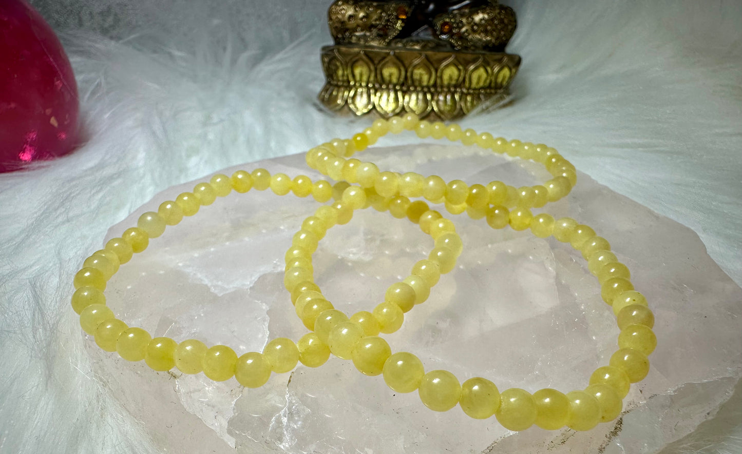 Orangencalcit Perlenarmband