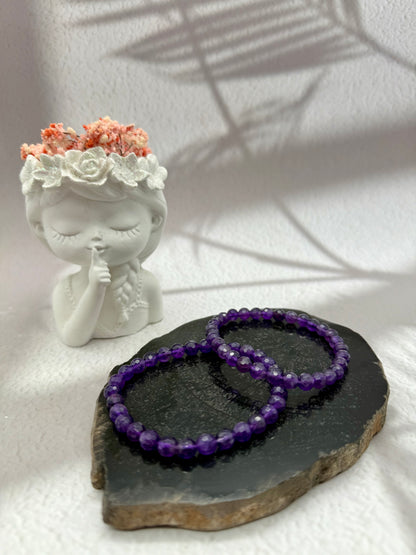 Facettiertes Amethyst Armband