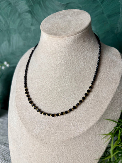 Spinellkette „Noir Éclat“ – 925 Silber/18K vergoldet
