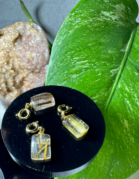 Rutilquarz Anhänger Gold