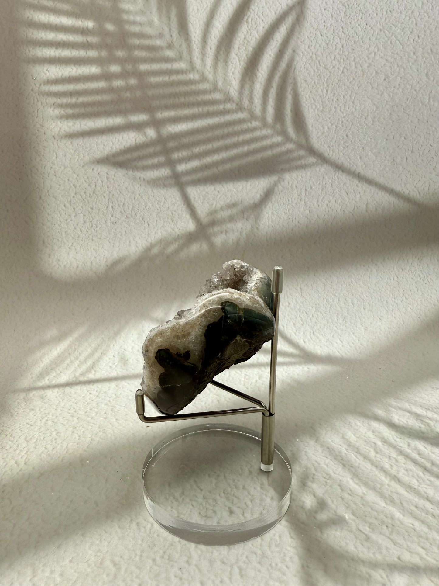 Amethyst Drusen Herz - grau