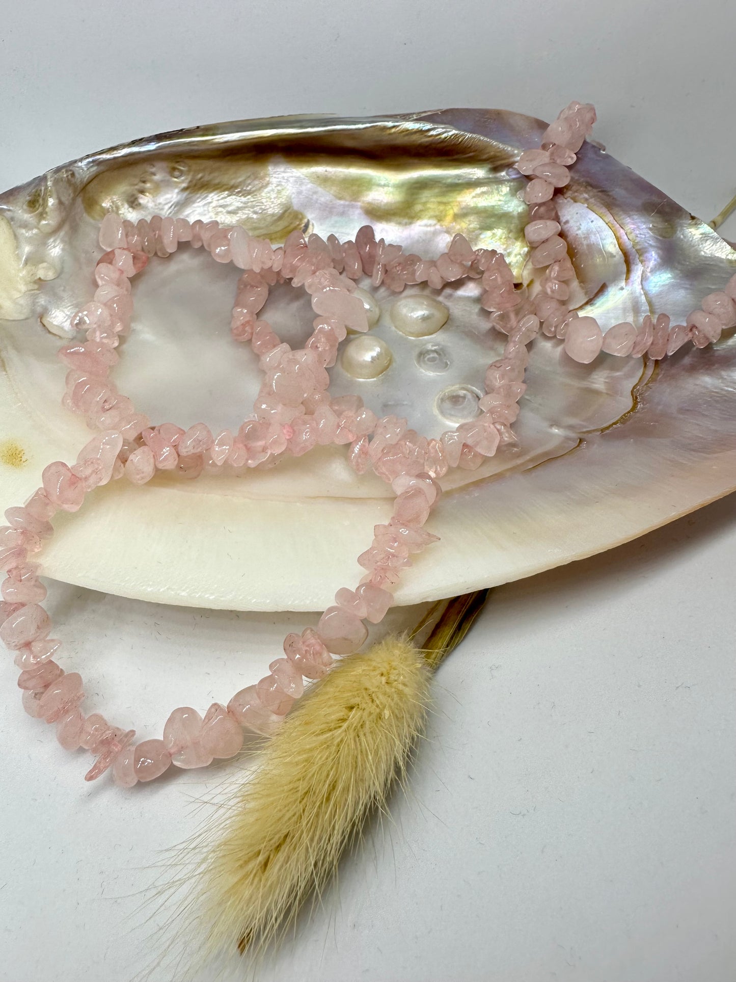 Rosenquarz Splitterarmband