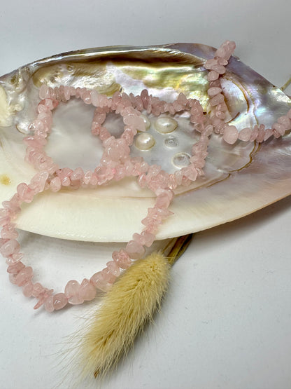 Rosenquarz Splitterarmband