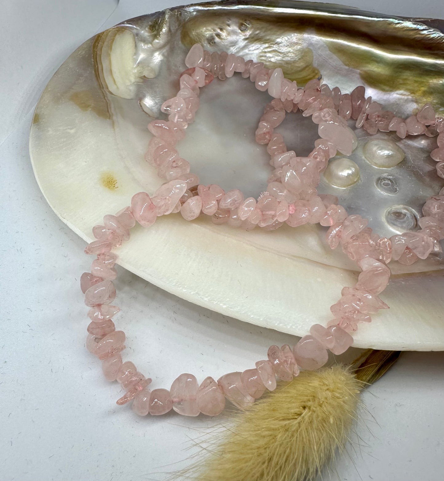 Rosenquarz Splitterarmband