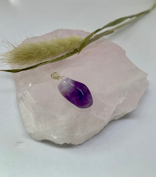 Chevron Amethyst Anhänger - 925 Sterling Silver
