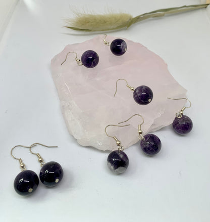 Amethyst Kugelohrringe
