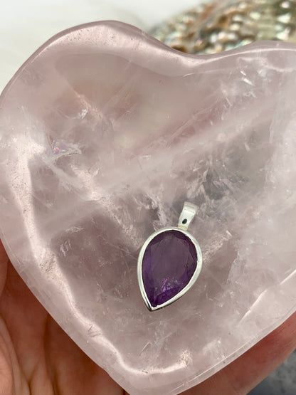 Amethyst, Labradorit, Rosenquarz Anhänger 925 Sterling Silver